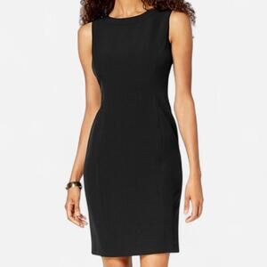 Kasper Sleeveless Sheath Dress Women 10 NWT Black Minimalist Business Capsule